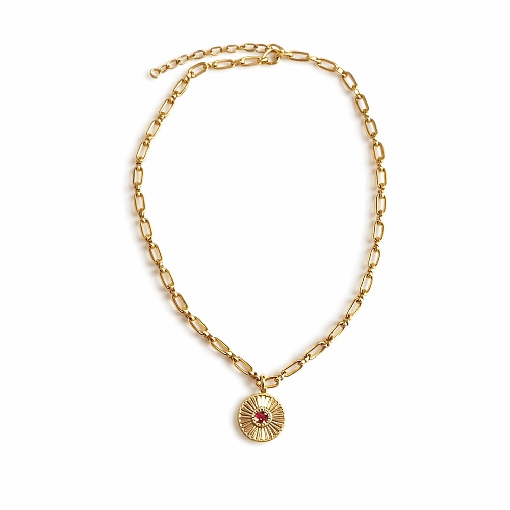 Givenchy Gold Ruby and Diamond Pendant Necklace - Picture 2 of 5